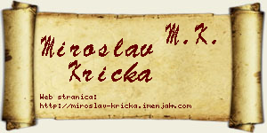 Miroslav Krička vizit kartica
